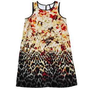 Kensie Abstract Floral & Animal Print Sleeveless Dress